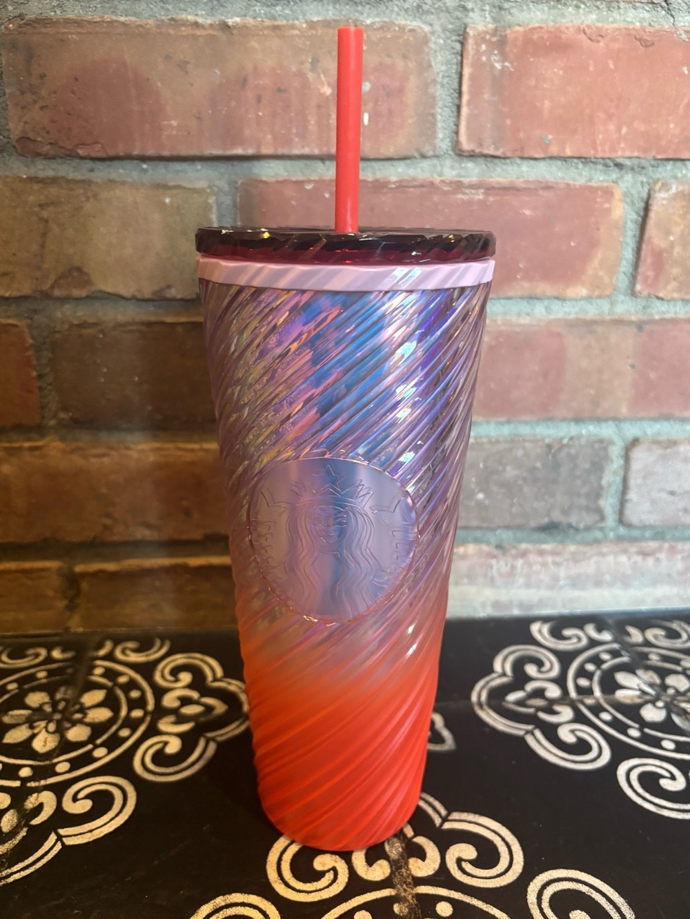 Starbucks Bright Orange Travel Tumbler with Matching Lid